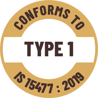 Conforms to Type 1 IS 15477:2019